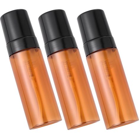 3 Pieces 150ml Refillable PET PP Foam Pump Bottle Brown (1/5)