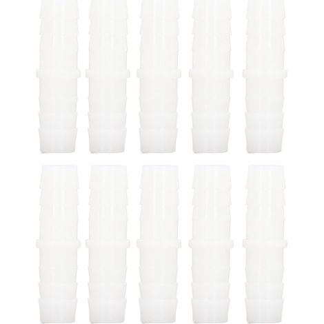 10 Pièces Raccord Droit en Plastique pour Tuyau, Jonction à Barbelets Égaux 14mm, Adaptateur de Raccordement (1/5)