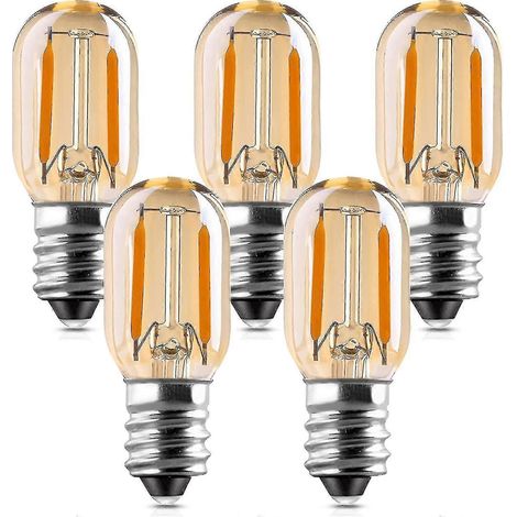 Ampoule LED E14 1W, veilleuse tubulaire vintage T22 à lumière ambrée, équivalent à une ampoule incandescente E14 de 10W (candélabre). (1/5)