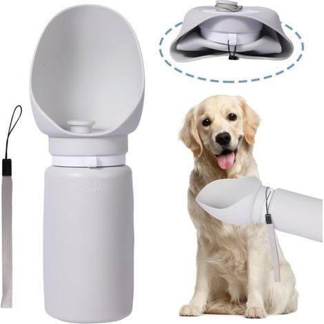 Borraccia per cani da 550 ml, ciotola portatile in silicone, pieghevole, a prova di perdite, ideale per viaggi all'aperto e passeggiate con il cane.