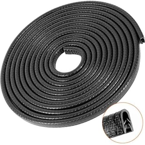 Joint d'étanchéité en caoutchouc pour portière de voiture, 5 m, protection de bord flexible noire pour portières de voiture, protection d'angle pour enfants, profilé de serrage en caoutchouc en forme (1/5)