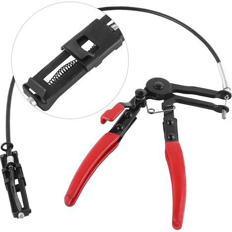 Pince à durite flexible longue portée pour tuyau auto, outil de réparation essence, eau, huile, collier de serrage robuste (1/5)