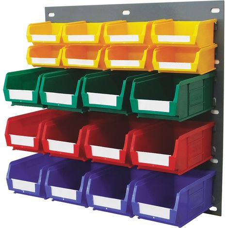 Unité de stockage de panneaux porte-outils RS PRO Bleu, vert, rouge, jaune en PP, 438mm x 457mm ( Prix pour 1 Kit )