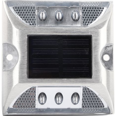 6 feux de position au sol à énergie solaire LED étanche lampe de goujon de route d'allée extérieure (1/5)