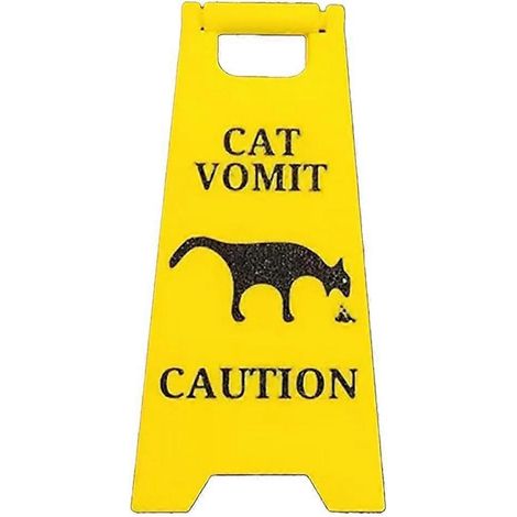 Panneau décoratif « Attention aux vomissures de chat », cadeau amusant pour les amoureux des chats, idéal pour un bureau ou un espace de travail. (1/5)