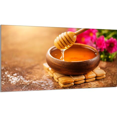 Placa protectora de vidrio para estufa 90x52 Miel (1/5)