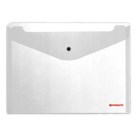 Sobre A5 PP-233 con cierre a presi贸n, transparente, compatible con bol铆grafos.