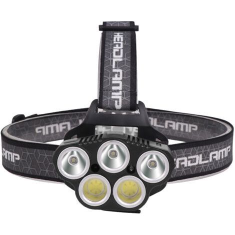 Rechargeable LED Headlamp, 5 LED Headlamp Waterproof Motion Sensor 6 Modes XPE & COB Headlight Torches (1/5)