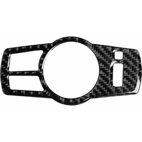 Accesorios para modificación de automóviles, cubierta de botón de fibra de carbono para el marco del interruptor de los faros (color sólido) (1/4)