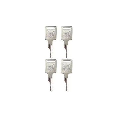Lot de 4 clés de contact - Bobcat - Métal robuste - Logo gravé - Compatibles mini-pelles