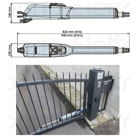 Faac – Kit de motorisation de portail 24V DC – Longueur de vantail jusqu'à 4 mètres – Fréquence 868 MHz – 104156 - 868MHz