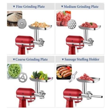Acier Inoxydable Hachoir à Viande pour KitchenAid Robot Pâtissier Accessoires (1/4)