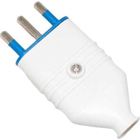 Spina Antischiacciamento 2P+T In PVC 10A 250V Bianco