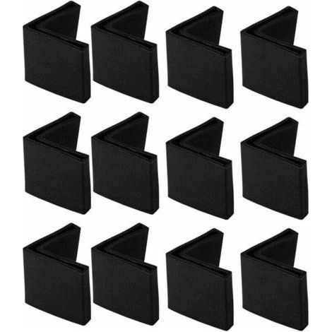 12pcs Protection Pied de Chaise en fer Table Embout Pied 50 x 50 mm Noir de Chaise Meuble Capuchons Protection Sol en Caoutchouc forme L (1/4)
