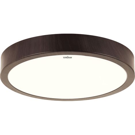 Lámpara de techo moderna para baño, madera oscura, redonda, Ø48cm, color neutro, LED, 36W, Struhm advantage (1/2)