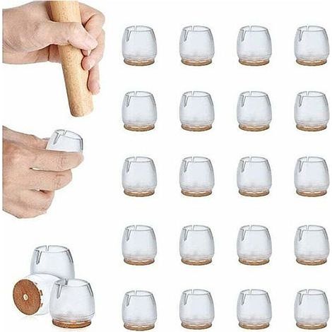 Protège-Pieds en Silicone Anti-Rayures pour Chaises - Lot de 32 Pièces pour Sols Fragiles et Réduction du Bruit- (1/5)