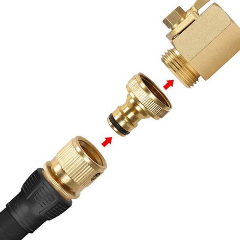 Kit raccord rapide tout laiton 4 pouces – Raccord fileté + embout nipple cuivre – Arrosage haute pression