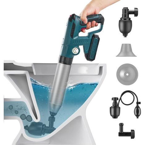 Elektrischer Toilettenpömpel – Spiralpömpel, Kolben für Badezimmer, Toilette – Hochleistungspömpel mit Sichtfenster für verstopfte Toiletten/Waschbecken