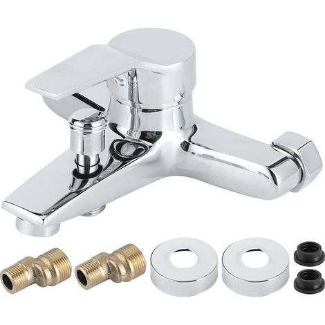 Miscelatore triplo per vasca da bagno a parete con filettatura in rame G1/2" per uso domestico. (1/5)