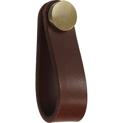 Poignée de tirage en cuir CS 220681 - finition brun - INTERGES.COM
