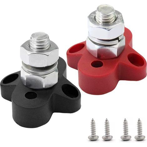 2 pièces bornier de Distribution d'énergie 48V M8 positif négatif 2 goujons bloc de jonction de batterie (1/5)