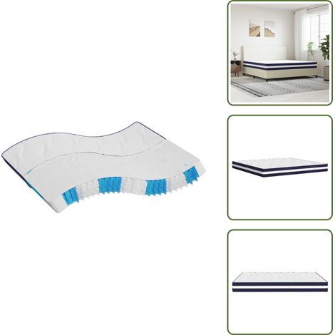 The Living Store Matelas à ressorts ensachés dureté moyenne 200x200 cm - Matelas à ressorts (1/5)