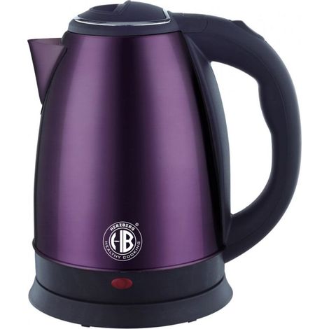 Bouilloire électrique inox 1.8L sans fil – Puissance 1500W – Résistance à fond plat – Socle 360° – Arrêt automatique à ébullition – Herzberg