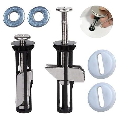 Toilet Seat Fixing Kit, Toilet Seat Fixing and Universal Toilet Seat Fixing Kit, 2 Pieces with Adjustable Expansion Screws for Easy Installation (1/5)