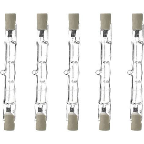 Dimmbare R7S 78 mm 80 W Lampe halogène, AC220–240 V, 1390 lm, J78, lampe halogène linéaire pour le paysage, la sécurité, la rue (5 pièces, blanc chaud 2800 K), H47 (1/5)