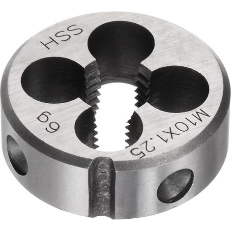 Terrajas Redondas, Rosca Métrica M10 x 1.25, Herramienta de Reparación de Terraja para Cortar Tornillos (1/5)