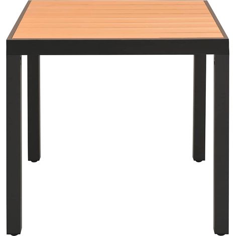 Table d'extérieur Table de salon de jardin - Marron 80 x 80 x 74 cm Aluminium et WPC BV956718 - BonneVie (1/3)