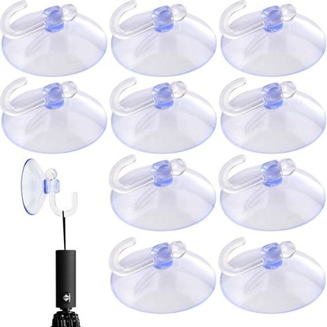 10er-Pack robuste Saugnäpfe – Mini-Saugnapfhaken aus transparentem Material für Küche und Bad, leichte und praktische tragbare Haken für Spiegel, Wände, Badezimmer und Küchen