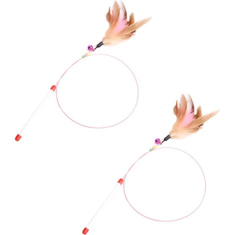 Jouets pour Chat avec Plumes et Baguette pour Chat Jouet en Forme de Plume pour Chat Lot de 2