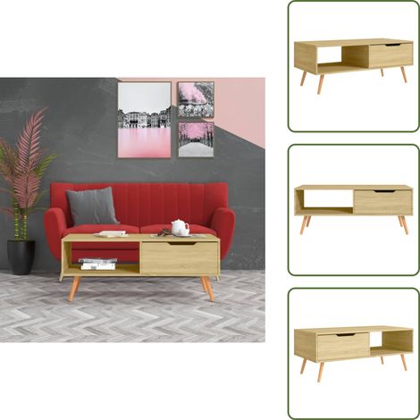 Table basse Chêne Sonoma 100x49,5x43 cm Bois d'ingénierie - Table Basse - Meuble Salon - Table D'appoint - Bout De Canapé - Bois D'ingénierie (1/5)