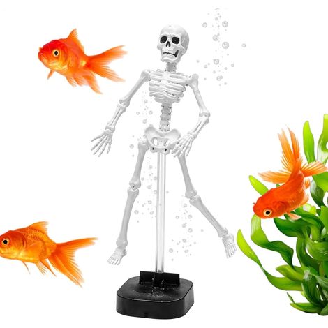 Squelette Pour Halloween Accessoires D'Aquarium Effrayants, Amusants Et décoration squelette d'Halloween bulleur aquarium pour intérieur maison hantée ferme bureau table étagère (1/5)