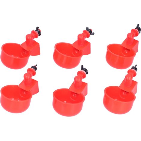 6 Gobelets à Eau pour Poulets 1/8 Pouce, Abreuvoir Automatique en Acier Inoxydable avec Ressort, Type Bol Portable pour Volaille