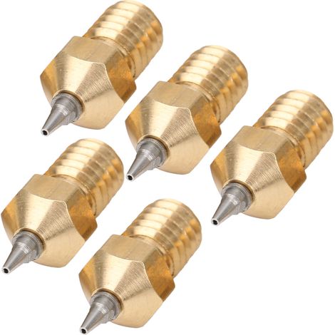5-teiliges 3D-Drucker-Düsenset aus Messing mit abnehmbaren Edelstahlspitzen (0,2 mm) (1/5)