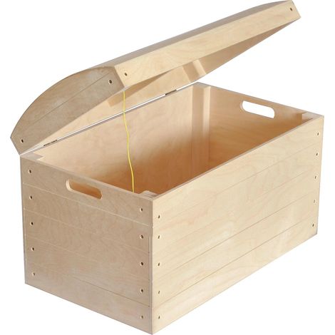 Grand Coffre En Bois Rangement 56,5 x 33 x 36,5 Cm