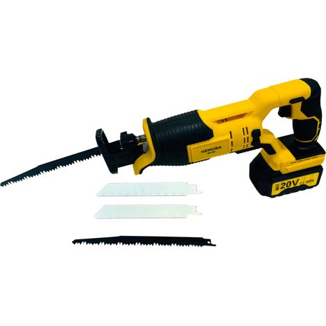 Nemura – Scie sabre sans fil 20V – Moteur Brushless – Longueur de course 22mm – Coupe max bois 100mm – Batterie 3Ah et chargeur inclus