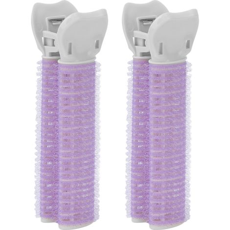 Lot de 2 bigoudis volumateurs portables à pince pour cheveux, outils de coiffure pour frange et volume, pour femmes et filles (violet) (1/5)