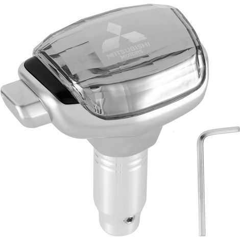 Passend für Mitsubishi-Fahrzeuge, Schaltknauf aus Kristallglas, Schaltknauf im Yacht-Stil, 14 mm konischer Schalthebel, Griff, Aluminiumlegierungsrohr, Mitsubishi-Logo (1/3)