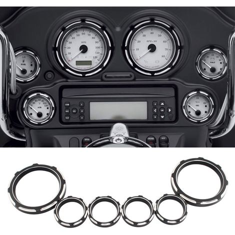 Pièces de décoration pour tableau de bord de moto, protections d'instruments, caches décoratifs pour tableau de bord adaptés aux Harley-Davidson Big Glide. (1/4)