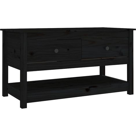 Maison Exclusive - Tavolino da Salotto Nero 102x49x55 cm in Legno Massello di Pino (1/5)