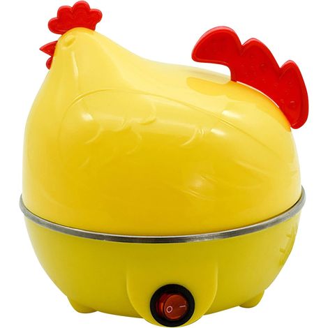 Cuiseur À Oeufs - Cuiseur Électrique Pour Micro-ondes - Pour Oeufs Durs Moelleux Et Poachés - Capacité 7 Oeufs - Jaune Et Blanc (1/5)