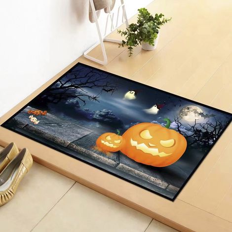 Tapis De Sol Halloween - 40 x 60 cm - En Polyester - Anti-dérapant - Pour Entrée Couloir Cuisine Salle De Séjour - 1 Pièce (1/3)