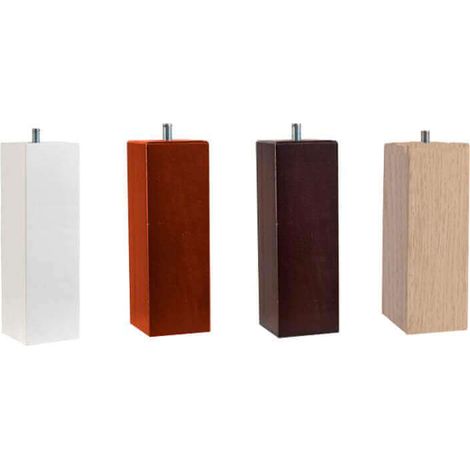 Patas cuadradas somier 25 cm métrica de rosca 10  4 patas madera Haya