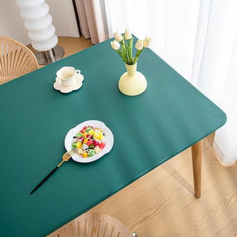 Elastische Tischdecke Rechteckig mit Gummizug, abwischbar, wasserdicht, 80x120cm Grün