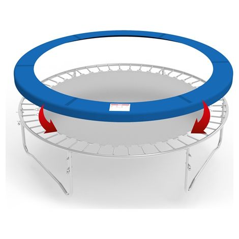 GALACTICA 8FT Outdoor Round Trampoline Replacement Pad Spring Cover Safety Padding Blue