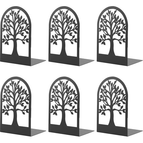Serre-livres en métal, étagères MSDADA résistantes aux rayures, idéales pour les bureaux, les écoles et les maisons, pour ranger livres, CD et documents. Convient pour un usage au bureau (3 paires). (1/4)