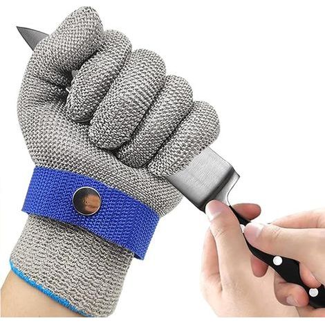 Gant Anti Coupure Cuisine Protection Niveau 9 Gants de Travail Gants à Huitres Gant Protection Cuisine pour Filet de Poisson, Découpe de Viande, Mandoline, D'huîtres et Sculptu (L) (1/5)